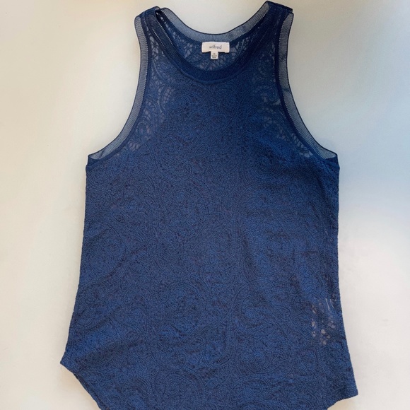 Aritzia - Wilfred Navy Lace Camisole Tank - Size XS - Picture 1 of 5